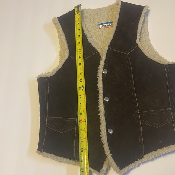 Handmade Boho Brown Suede Sherpa Vest - Women’s Size XS - Picture 10 of 11